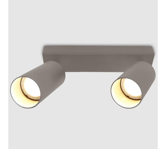 Накладной светильник на основании (спот) General Lighting Systems двойной General серия Башня (D55*H100мм) GWL-2GU10-M-IP20, направленный свет, прямоугольное основание, два патрона под лампу GU10, корпус металл, графит 661820
