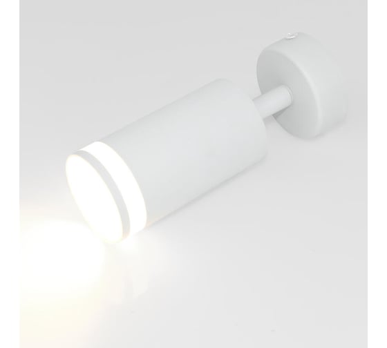 Накладной светильник на основании с боковым рассеивателем (спот) General Lighting Systems одинарный General серия Башня (D55*H100мм) GWL-GU10-M-IP20, патрон под лампу GU10, корпус металл, белый 661815 1