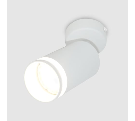 Накладной светильник на основании с боковым рассеивателем (спот) General Lighting Systems одинарный General серия Башня (D55*H100мм) GWL-GU10-M-IP20, патрон под лампу GU10, корпус металл, белый 661815