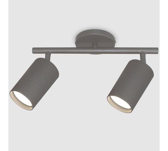 Накладной светильник на основании (спот) General Lighting Systems двойной General серия Башня (D55*H100мм) GWL-2GU10-M-IP20, круглое основание, направленный свет, два патрона под лампу GU10, корпус металл, графит 661832