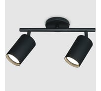 Накладной светильник на основании (спот) General Lighting Systems двойной General серия Башня (D55*H100мм) GWL-2GU10-M-IP20, круглое основание, направленный свет, два патрона под лампу GU10, корпус металл, черный 661831