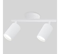 Накладной светильник на основании (спот) General Lighting Systems двойной General серия Башня (D55*H100мм) GWL-2GU10-M-IP20, круглое основание, направленный свет, два патрона под лампу GU10, корпус металл, белый 661830