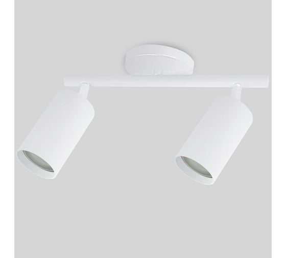 Накладной светильник на основании (спот) General Lighting Systems двойной General серия Башня (D55*H100мм) GWL-2GU10-M-IP20, круглое основание, направленный свет, два патрона под лампу GU10, корпус металл, белый 661830