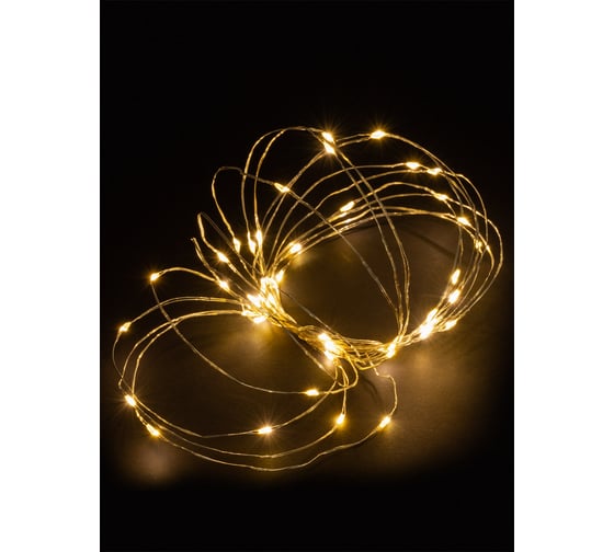 Светодиодная гирлянда TDM Роса50, 50LED, 5м, 3000К, 3хАА, SQ0361-0052