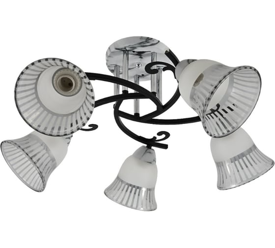 Люстра ЭкономСвет классическая 12259/5MR+CR+BK WT+CL 1