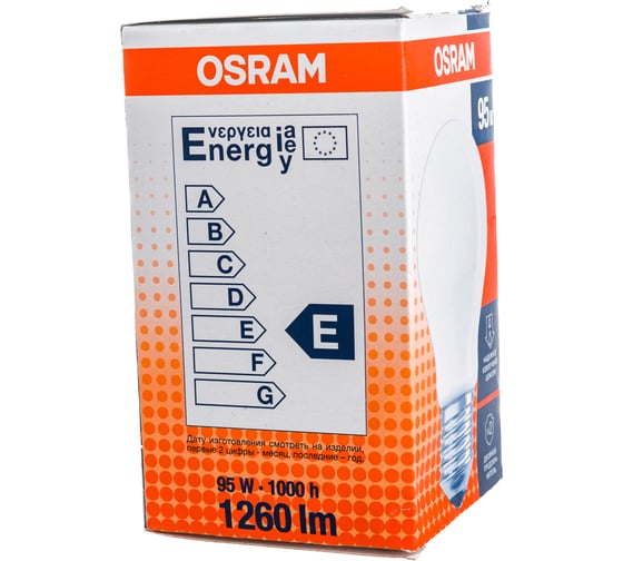 Лампа накаливания OSRAM CLAS A FR 95W 230V E27 FS1 4058075027862