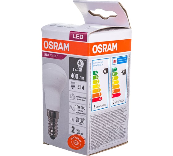 Светодиодная лампа OSRAM LED Value R E14 400лм 5Вт замена 40Вт 4000К нейтральный белый свет 4058075582576