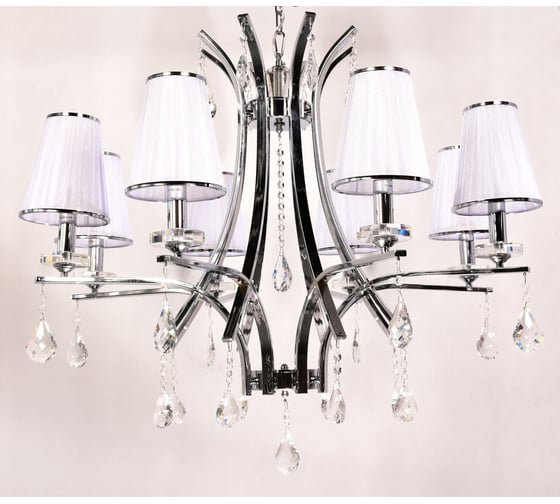 Хрустальная подвесная люстра Lumina Deco Glamour LDP 66247-8 WT+CHR