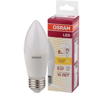 Светодиодная лампа OSRAM LED STAR B Свеча 8Вт E27 806 Лм 3000 К Теплый белый свет 4058075210745