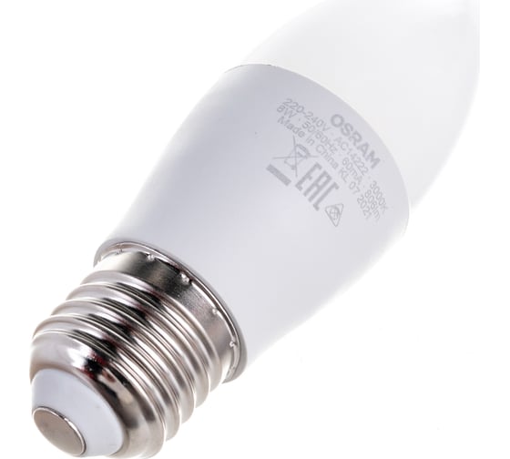 Светодиодная лампа OSRAM LED STAR B Свеча 8Вт E27 806 Лм 3000 К Теплый белый свет 4058075210745