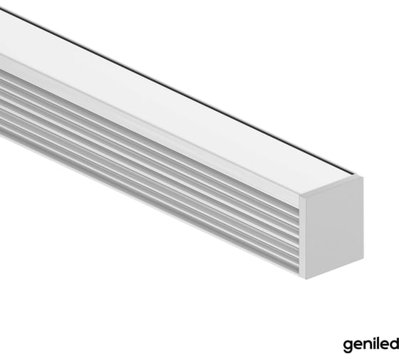 Комплект профиля для светодиодной ленты Geniled накладной 8x9х2000 М7 с заглушками и плоским рассеивателем (2шт) 12384_ch_2 1