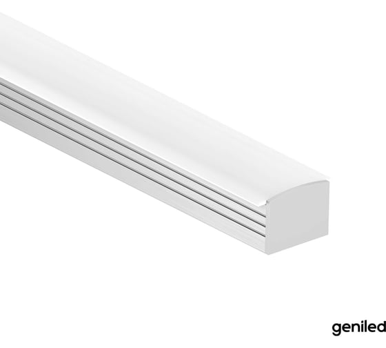 Комплект профиля для светодиодной ленты Geniled накладной/врезной глубокий 19x13x1000 с заглушками, скобами и плоским рассеивателем (2шт) 12458_1_ch_2 1