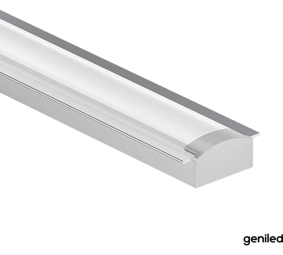 Комплект профиля для светодиодной ленты Geniled врезной 22x6x2000 М16 с заглушками и плоским рассеивателем (2шт) 12130_ch_2 1