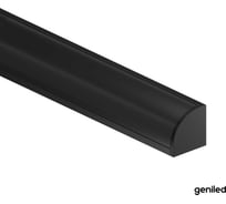 Комплект профиля для светодиодной ленты Geniled угловой 16x16x2000 М20 Черный с заглушками и полукруглым черным рассеивателем 12139b_ch