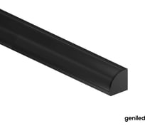 Комплект профиля для светодиодной ленты Geniled угловой 10x10x2000 М12 Черный с заглушками и полукруглым рассеивателем 12385b_ch