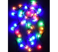 Светодиодная шариковая гирлянда многоцветная 40 шт, 4 м, черный провод, многорежимное свечение GLQ ДжиЭлКью NEW MC 7 40 LB
