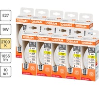 Светодиодная лампочка OSRAM LED STAR CLB100 9W/827 230VFR E27 10x1 RU 4099854327636