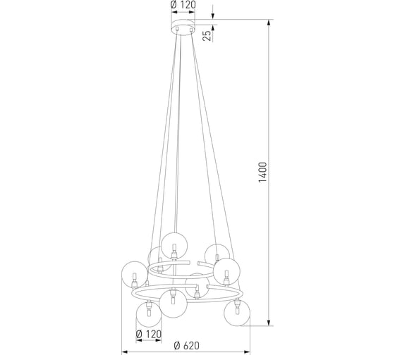Подвесной светильник TK Lighting 6845 Anabelle черный/графит a068410