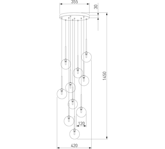 Подвесной светильник TK Lighting со стеклянными плафонами 5944 Nilos a068679