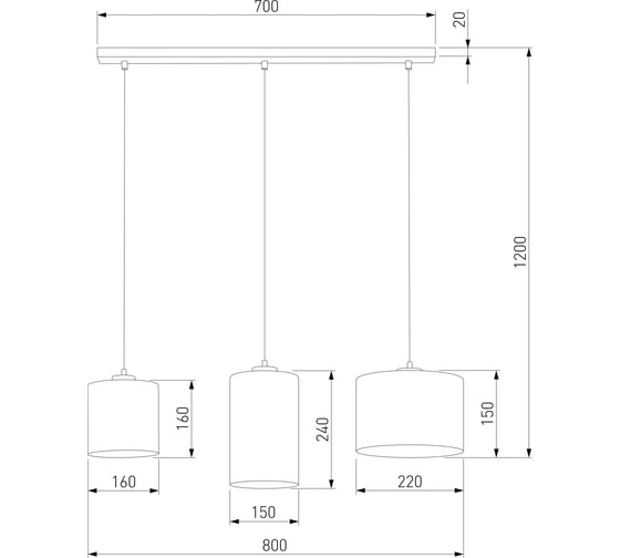 Подвесной светильник TK Lighting с тканевыми абажурами 4954 Juta беже a068752