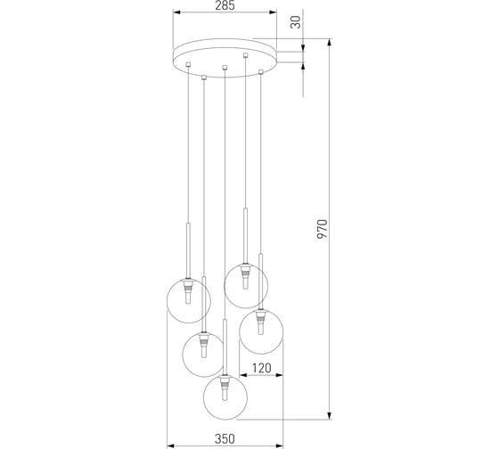 Подвесной светильник TK Lighting со стеклянными плафонами 5943 Nilos a068680