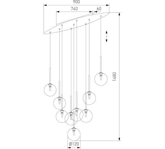 Потолочный светильник TK Lighting со стеклянным плафоном 6149 Estera a070951