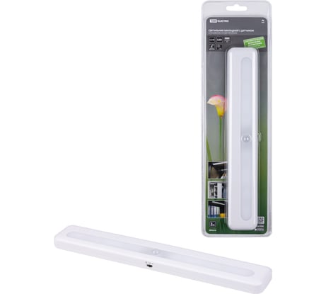 Светильник TDM ELECTRIC накладной светодиодный 280х40, 1,5 Вт, 3хАА, дат. движ. и освещ., SQ0329-3616