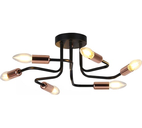 Люстра HIPER 6хE14х40Вт BLACK/GOLD H124-6