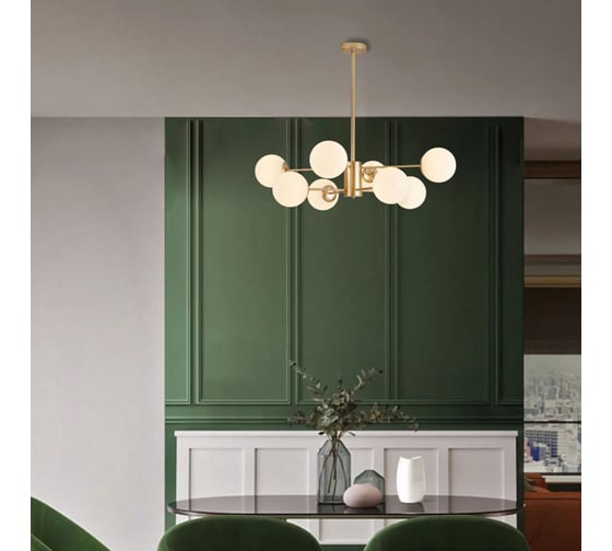 Потолочная люстра с круглыми стеклянными плафонами IMPERIUMLOFT ROUNDI BRASS L8 от 305756-23