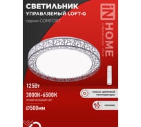 Светильник светодиодный IN HOME COMFORT LOFT-G 125Вт 230В 3000-6500K 10000Лм 500x105мм с пультом ДУ 4690612059518