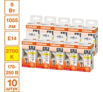 Светодиодная лампочка OSRAM LED STAR CLP100 9W/827 230VFR E14 10x1 RU 4099854327544