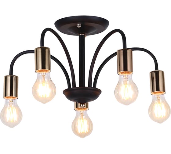 Люстра HIPER 5хE27х60Вт BLACK/GOLD H004-5 1