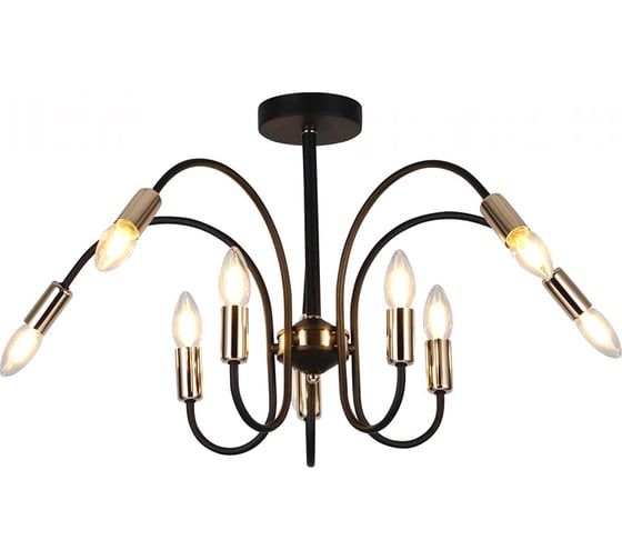 Люстра HIPER 10хE14х40Вт BLACK/GOLD H003-0