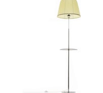 Торшер Citilux Линц хром, со столиком и кремовым абажуром CL402973T