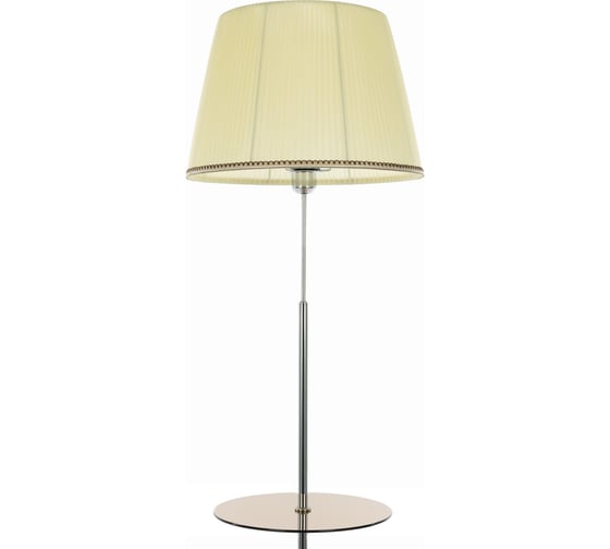 Торшер Citilux Линц хром, со столиком и кремовым абажуром CL402973T