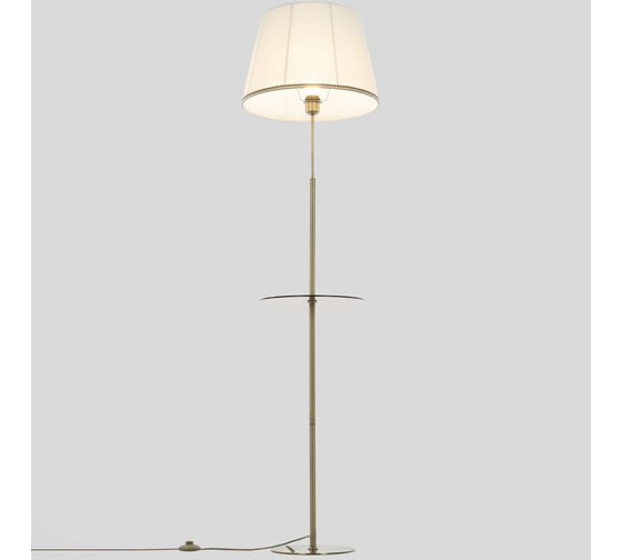Торшер Citilux Линц бронза, со столиком и белым абажуром CL402980T