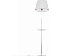 Торшер Citilux Линц хром, со столиком и белым абажуром CL402970T