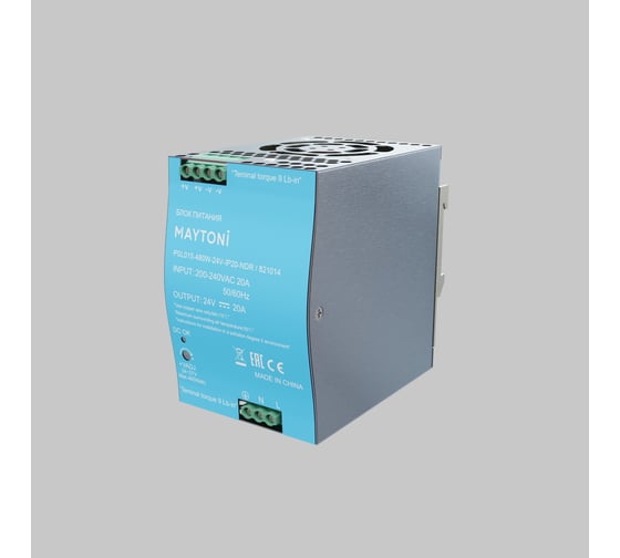 Блок питания Maytoni PSL015 24В, 480Вт, IP20, NDR 821014