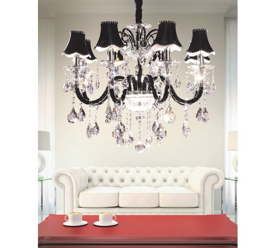Хрустальная подвесная люстра Lumina Deco Denica LDP 66249-8 BK