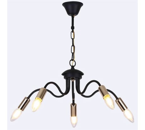 Люстра HIPER 5хE14х40Вт BLACK/GOLD H005-5