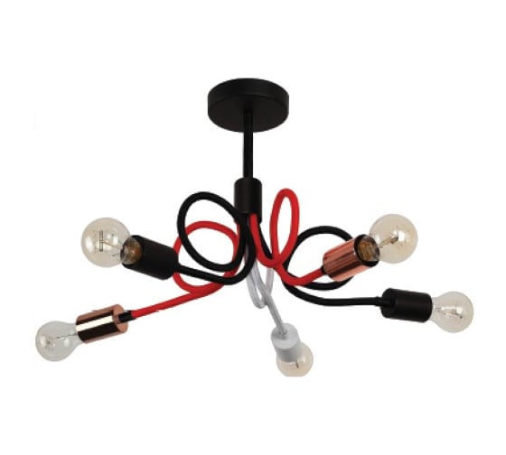 Люстра HIPER H5хE27х60Вт BLACK/RED/WHITE H049-5