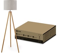 Светильник напольный под лампу IN HOME ТНО 24-Е27-NT 230В бежевый абажур, деревянная тренога 4690612059594