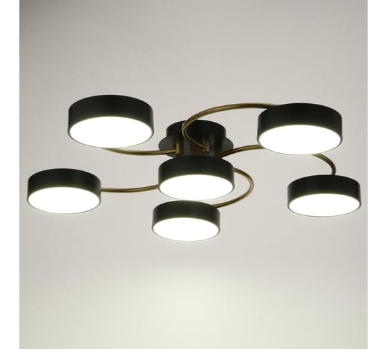 Светильник BayerLux 35442/6 LED, 144Вт, 3000-6000К, черный-золото, 65х65х12 см 4941243