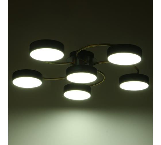 Светильник BayerLux 35442/6 LED, 144Вт, 3000-6000К, черный-золото, 65х65х12 см 4941243