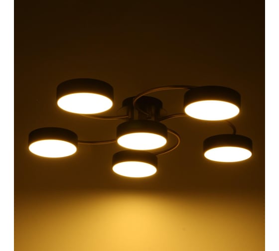 Светильник BayerLux 35442/6 LED, 144Вт, 3000-6000К, черный-золото, 65х65х12 см 4941243