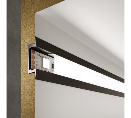 Встраиваемый профиль Elektrostandard LL-2-ALP007 алюминиевый, черный/белый для LED ленты (под ленту до 11mm) a053623