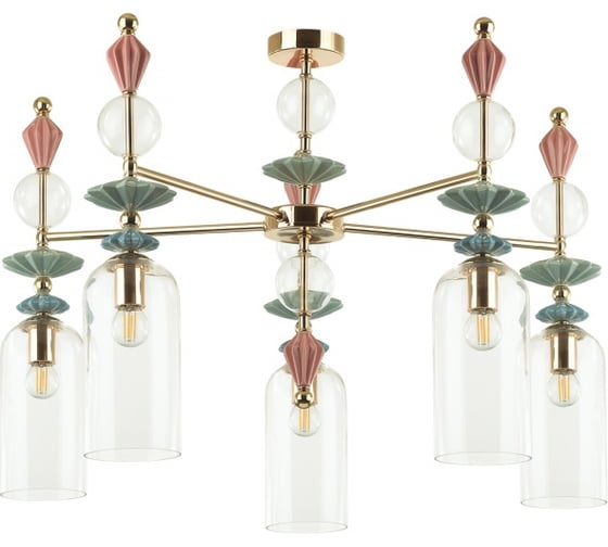 Потолочная люстра ODEON LIGHT BIZET стекло, E14, 5х40W 4855/5C 1