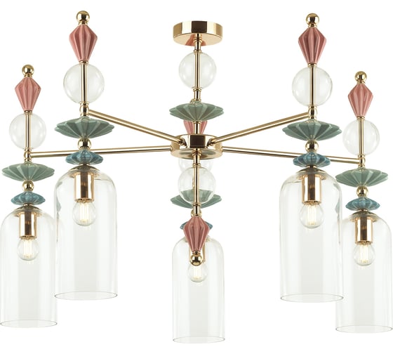 Потолочная люстра ODEON LIGHT BIZET стекло, E14, 5х40W 4855/5C