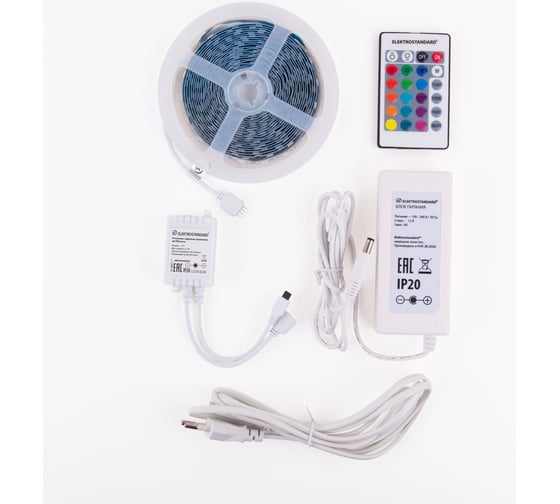Светодиодная лента Elektrostandard SLS 01 RGB, IP 20 5m 5050 12V 60Led 14,4W IP20 RGB мульти a049845