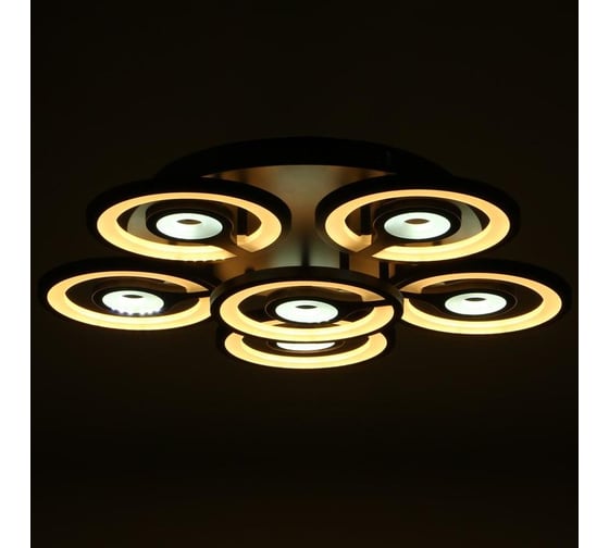 Люстра BayerLux с ПДУ 59121/6BK LED 150Вт 3 режима диммер черный 52х52х14 см 5109311